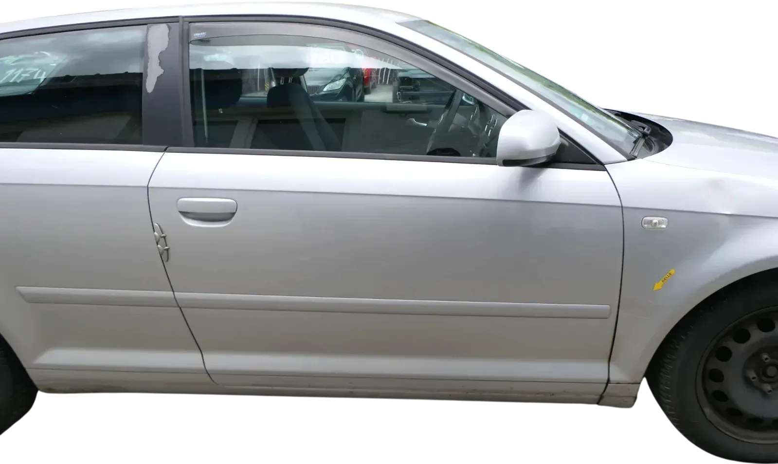 Audi A3 8P 2/3-Türer Tür vorne rechts Beifahrertür Türblatt grau silber LX7W - Bild 1