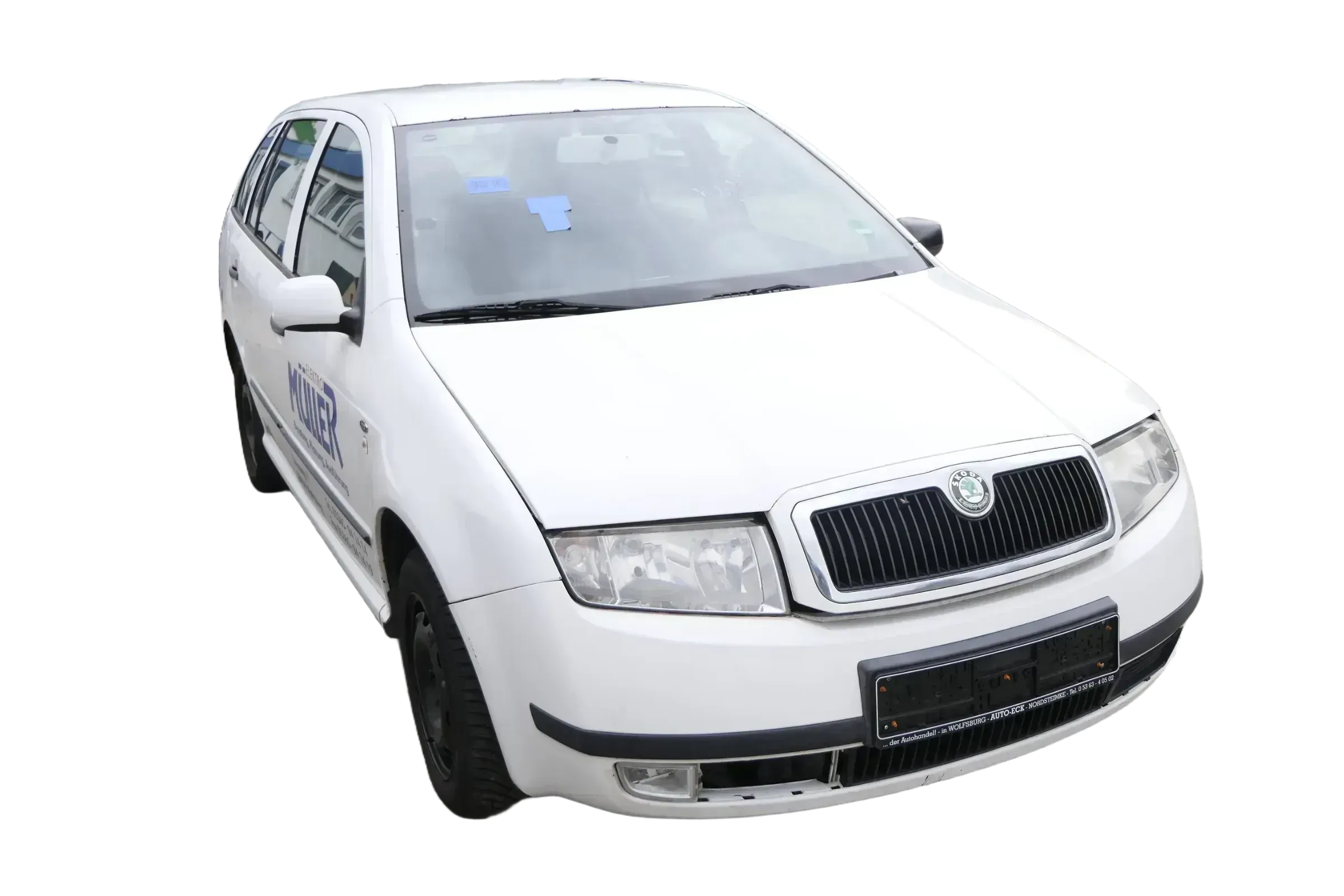 Skoda Fabia 6Y Stoßstange Stoßfänger vorne weiß LF9E 2000-2004 - Bild 1