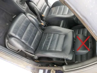 Polo 6N 6N2 Golf 3 Sitz vorne links Fahrersitz 2/3-Türer Leder - blau Ledersitz - Bild 1