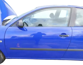 Seat Ibiza 6L Tür Fahrertür 2/3-Türer vorne links blau LS5G ohne Anbautei - Bild 1
