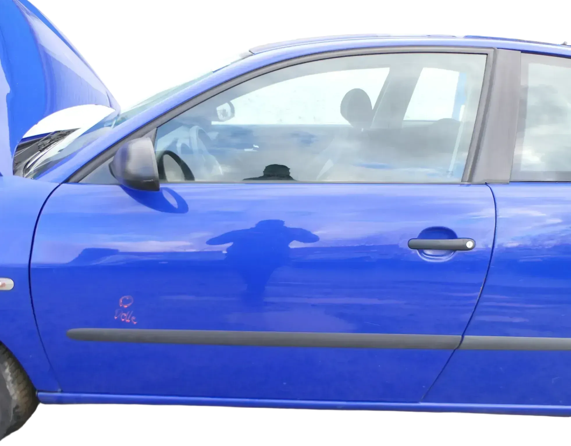 Seat Ibiza 6L Tür Fahrertür 2/3-Türer vorne links blau LS5G ohne Anbautei - Bild 1
