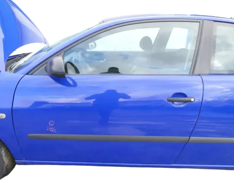 Seat Ibiza 6L Tür Fahrertür 2/3-Türer vorne links blau LS5G ohne Anbautei