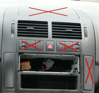 VW Polo 9N Mittelkonsole Verkleidung um Radio schwarz 6Q0858069S - Bild 1