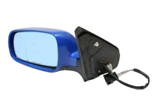 VW Golf 4 Bora elektrischer Spiegel vorne links Außenspiegel blau LW5Z & Glas - Bild 4