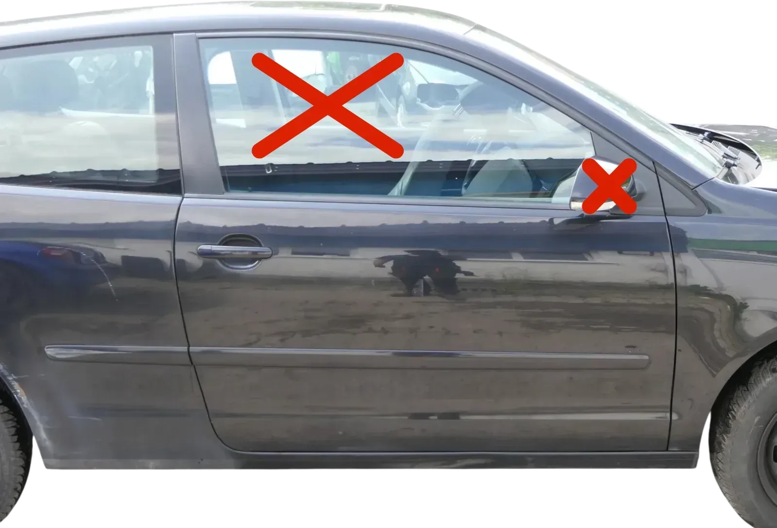 Polo 9N 9N3 Tür vorne rechts Beifahrertür 2/3-Türer schwarz LC9Z ohneAnbauteile - Bild 1