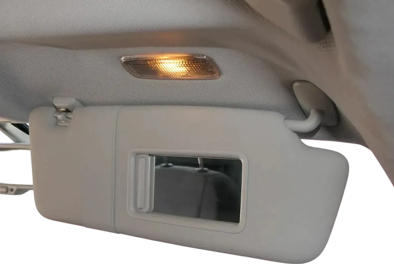 Audi A3 8P Sonnenblende rechts vorne 8P0857552A 9V4 silber grau beleuchtet - Bild 1