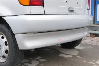 VW Polo 6N Stoßstange hinten 2-geteilte Heckstoßstange silber LB7Z Stoßfänger - Bild 5