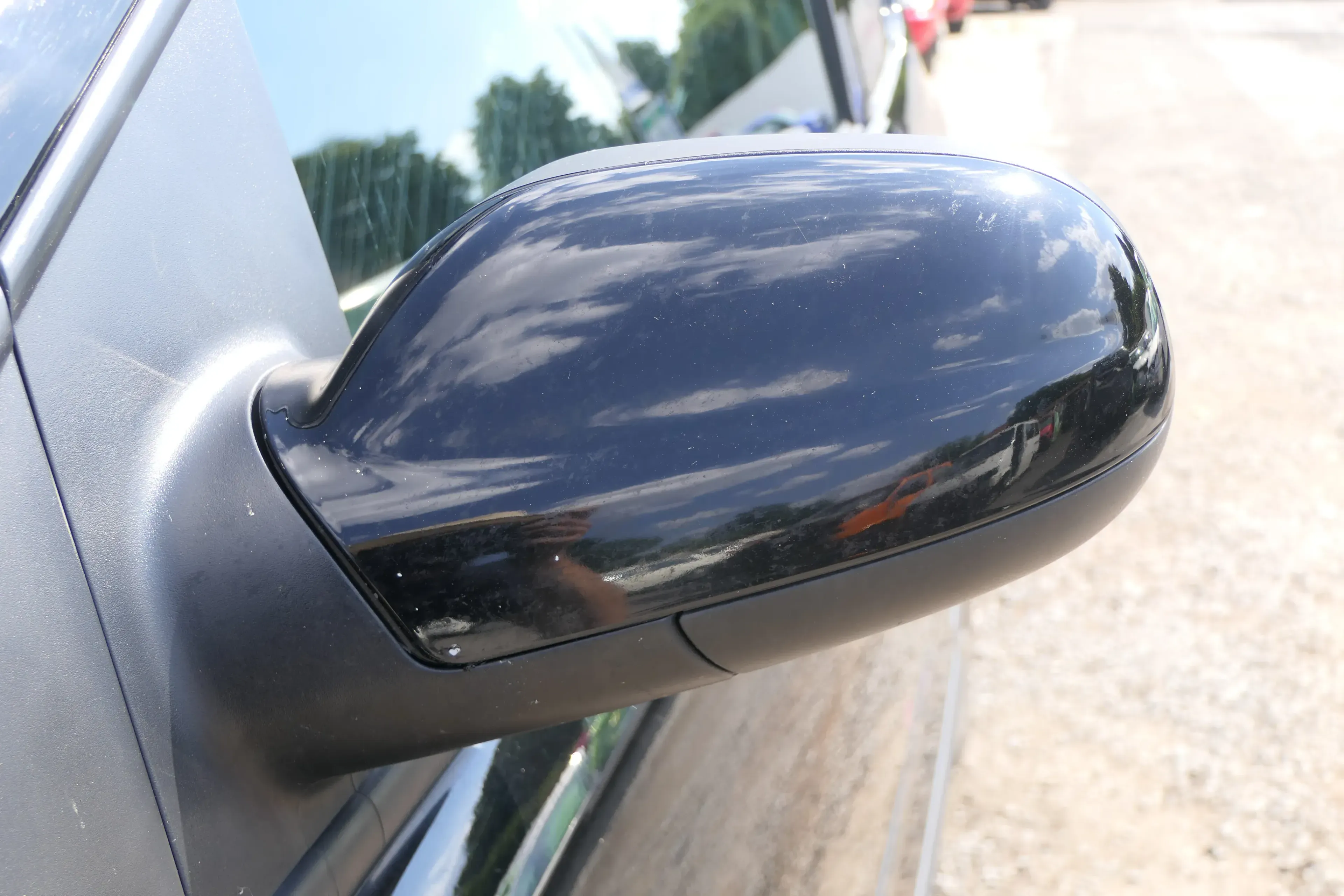 VW Fox 5Z manueller Spiegel Außenspiegel + Glas links schwarz L041 - Bild 1