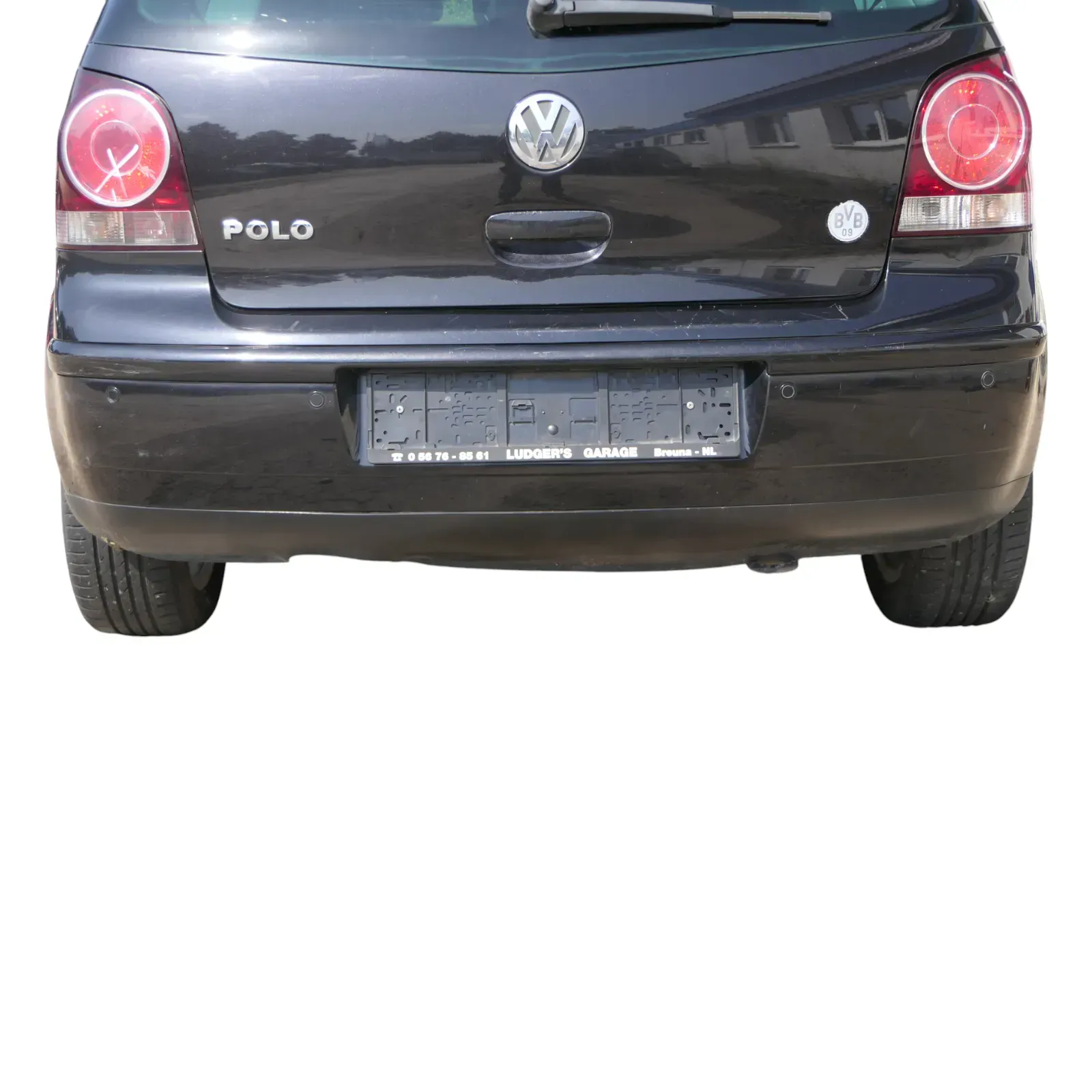 VW Polo 9N 9N3 Stoßstange Heckstoßstange hinten schwarz LC9Z     PDC - Bild 1