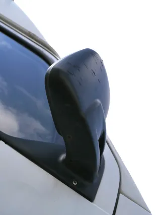 VW T4 mechanisch Spiegel Außenspiegel rechts Glas schwarz 701857508 origi matt - Bild 4