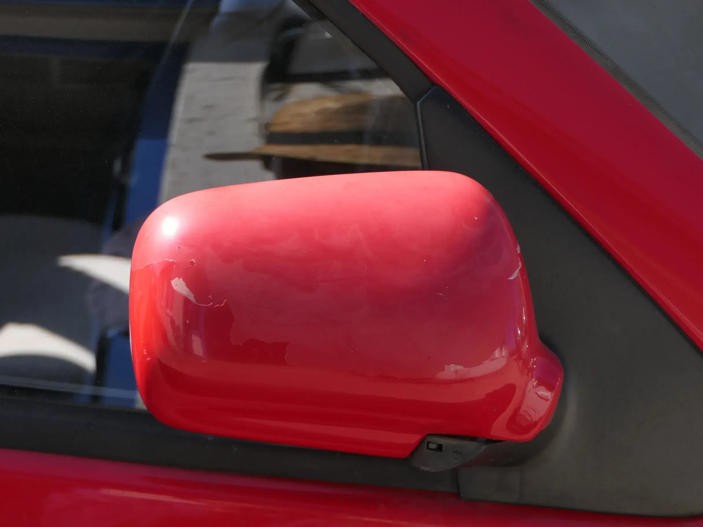 VW Polo 6N elektrisch elektrischer Spiegel Außenspiegel rechts rot LP3G - Bild 1
