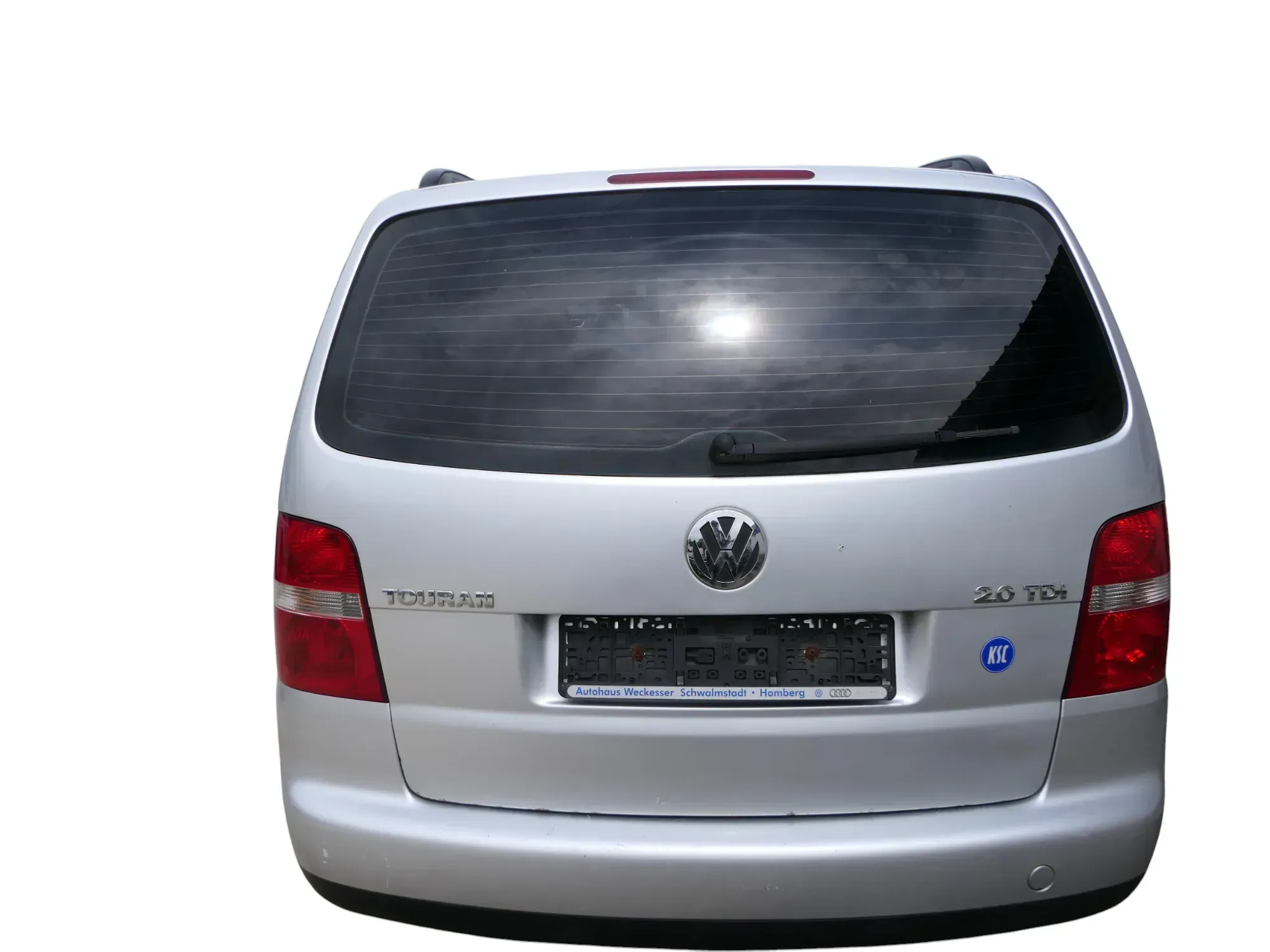 VW Touran 1T Heckklappe Kofferraumklappe hinten silber LA7W mit Scheibe - Bild 1