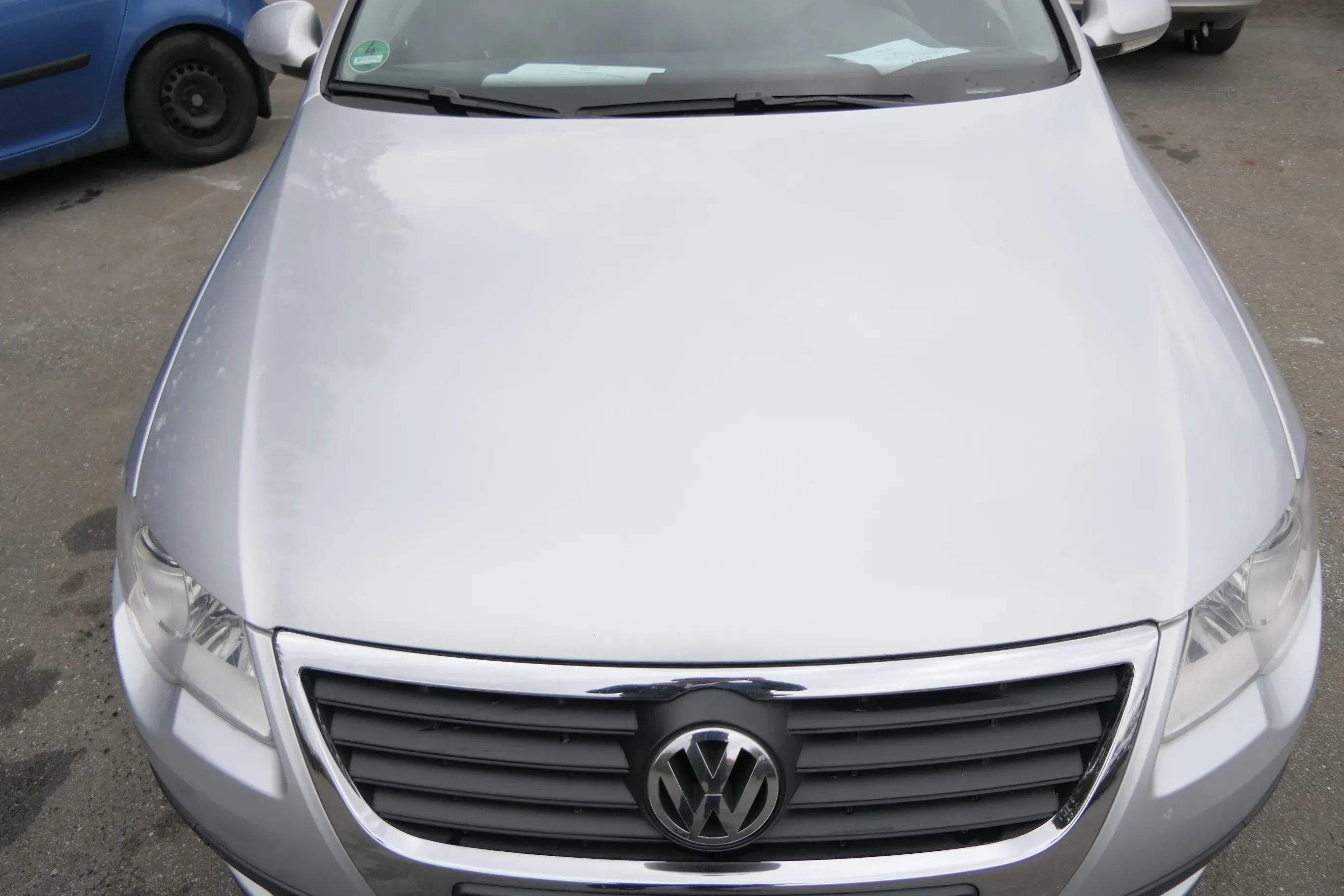 Passat 3C Motorhaube Klappe vorne vorn Haube silber grau LA7W reflexsilber -ROST - Bild 1