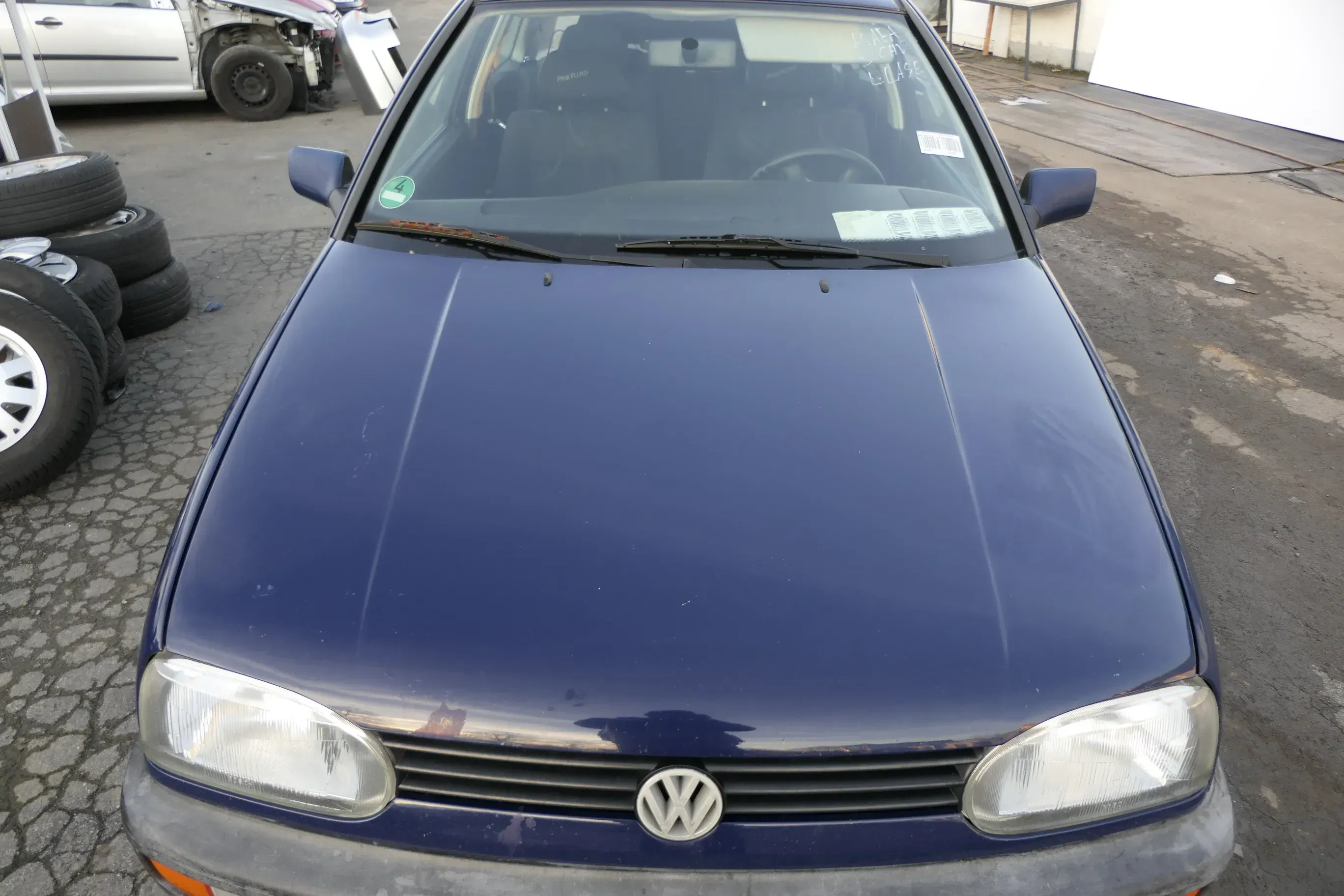 VW Golf 3 + Cabrio 1E Motorhaube Haube Klappe vorne blau LA5E - Bild 1