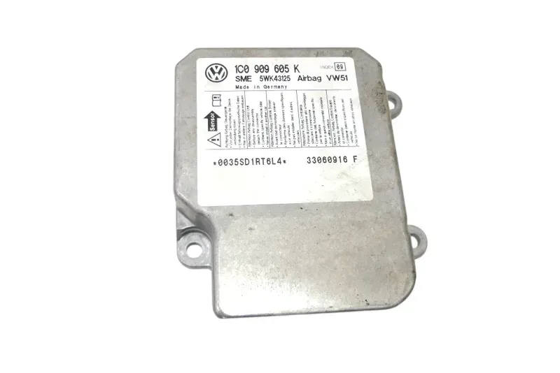 VW Polo 9N 9N3 Steuergerät Airbag Airbagsteuergerät 1C0909605K 017 2/3-Türer 08 - Bild 1