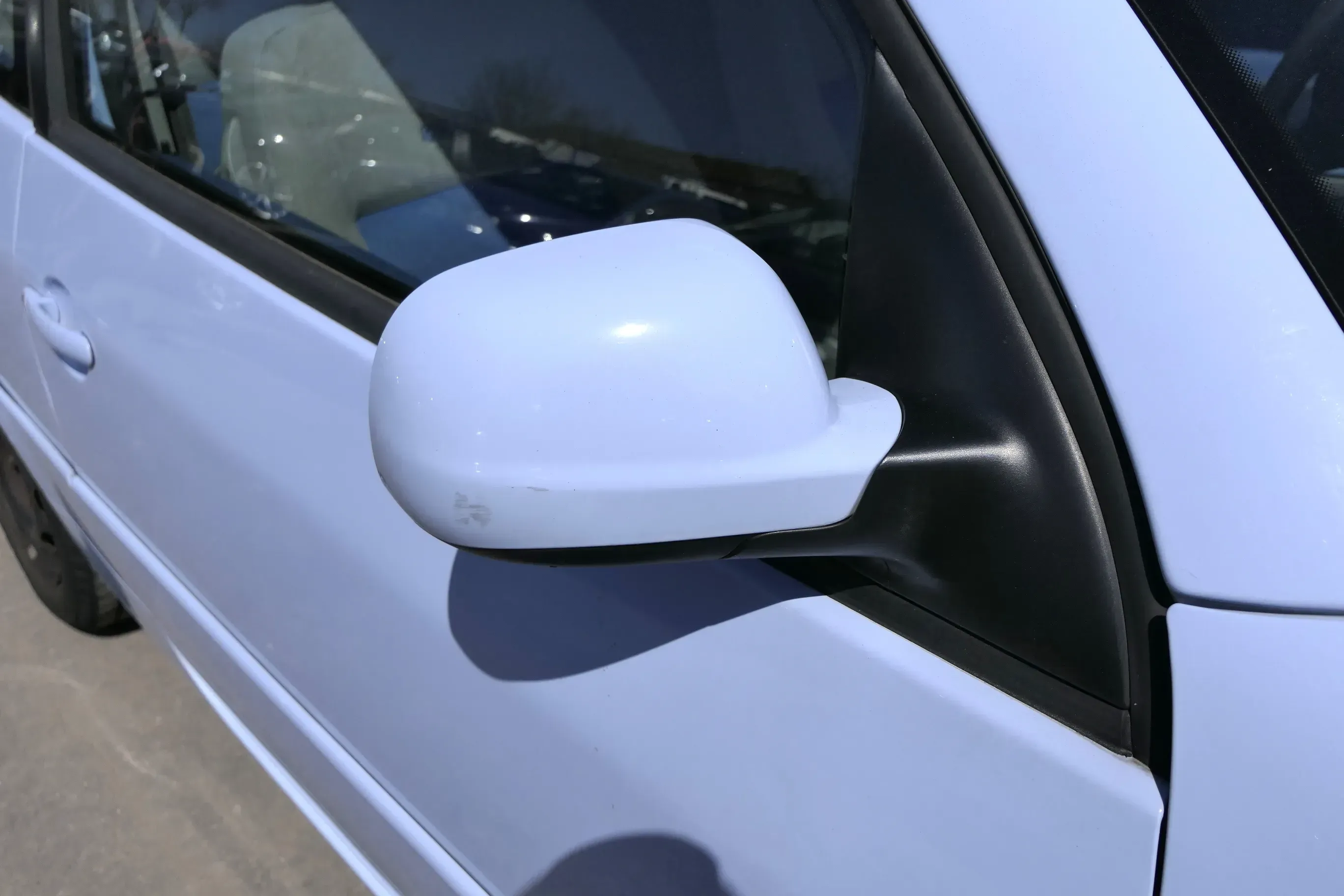 VW Lupo Arosa manueller Spiegel Außenspiegel rechts grau blau LR5D - Bild 1