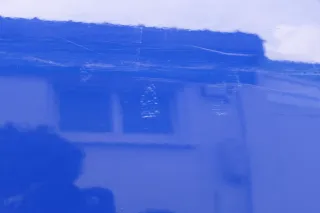 Skoda Fabia 5J Limousine Tür hinten rechts blau LF5K - Delle - Bild 2