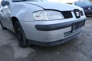 Seat Ibiza 6K Stoßstange Frontstoßstange vorne silber LS7N Facelift ab1999 Grill - Bild 3