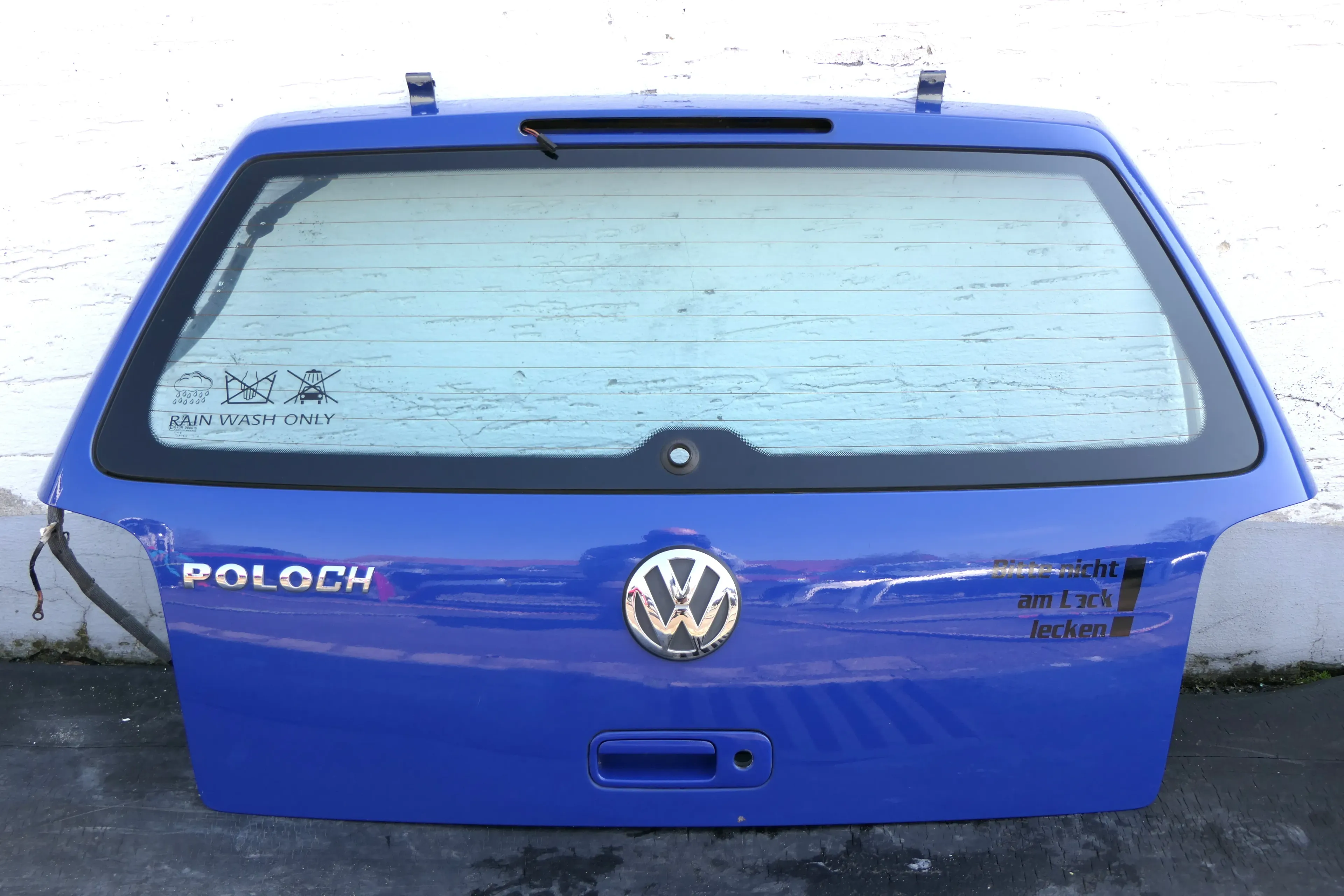 VW Polo 6N2 Heckklappe Klappe hinten Kofferraumklappe blau LA5C - Scheibe - Bild 1