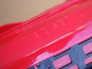 VW Polo 6N2 Stoßstange hinten Heckstoßstange Stoßfänger rot LP3G flashrot - Bild 3