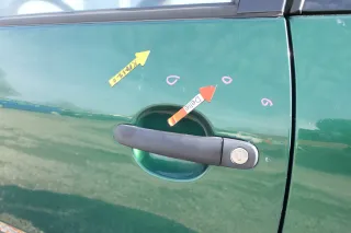 VW Lupo Seat Arosa Tür vorne links Fahrertür grün LA6N (mechanischer FH) - Bild 6